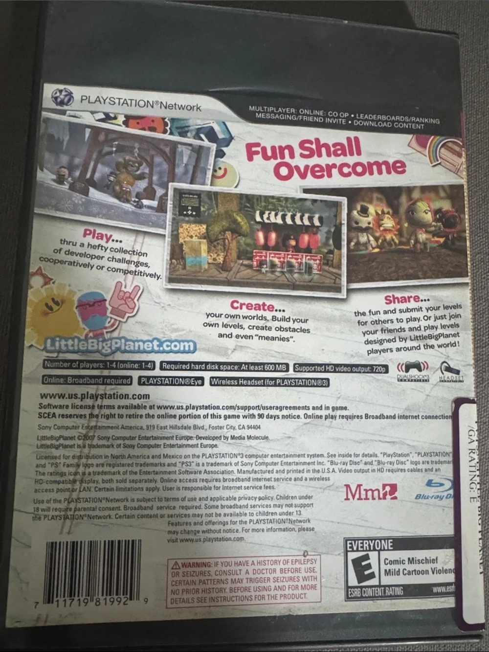 Sony LittleBigPlanet PS3 Cover Art Featuring Brown Sackboy
